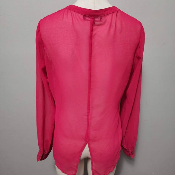 Anthro Sanctuary Soft Cafe fuchsia button down size small - Picture 4 of 5